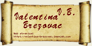 Valentina Brezovac vizit kartica